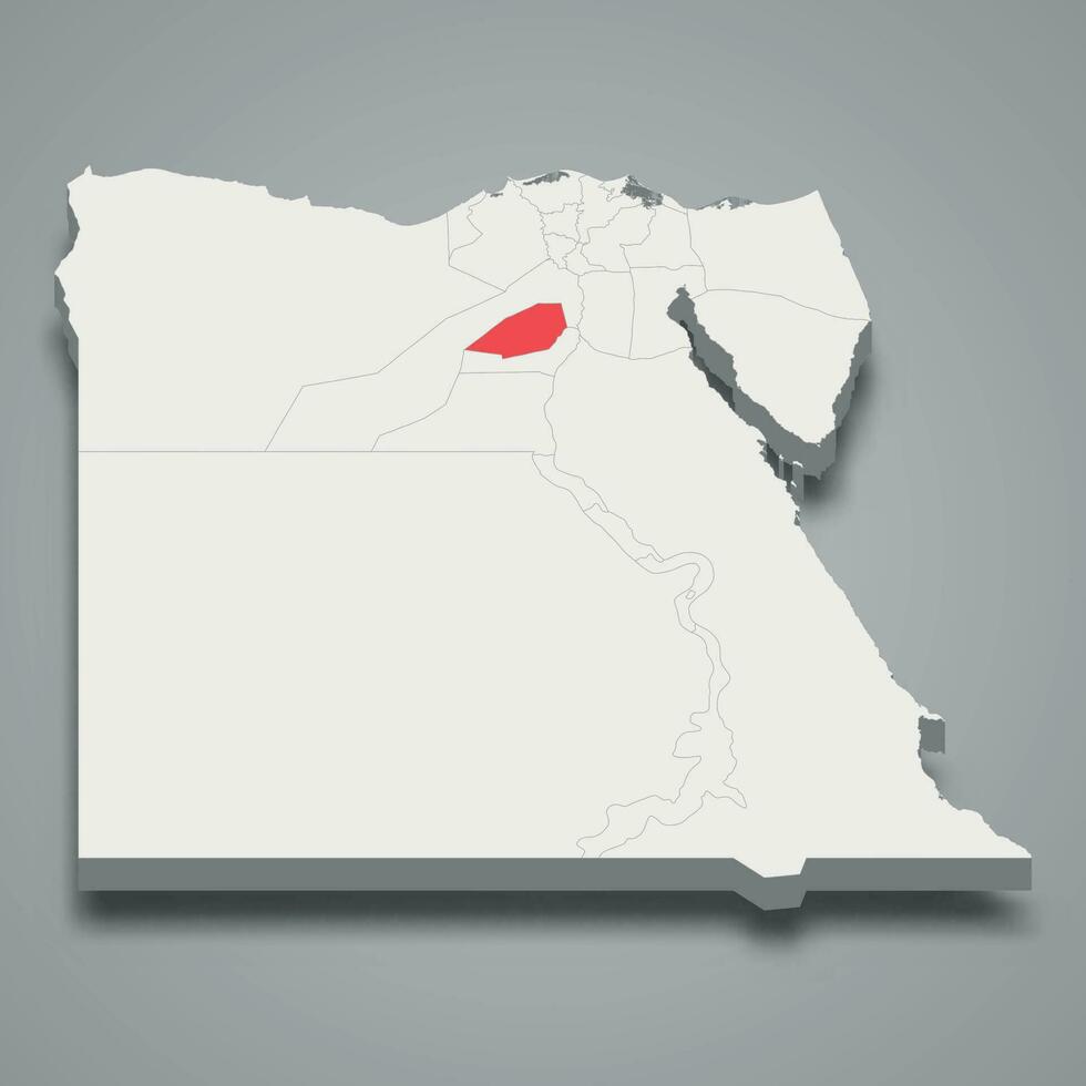 fayoum Région emplacement dans Egypte 3d carte vecteur