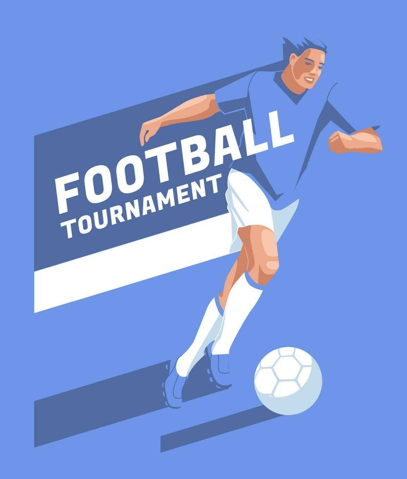 une Football joueur passe le balle. faible poly style affiche. isolé sur blanc Contexte. vecteur plat illustration