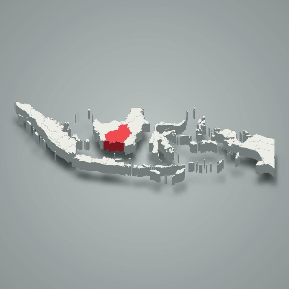 central kalimantan Province emplacement Indonésie 3d carte vecteur