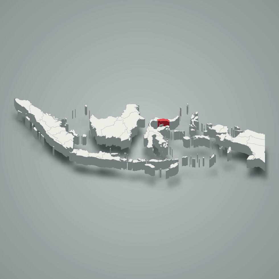 gorontalo Province emplacement Indonésie 3d carte vecteur