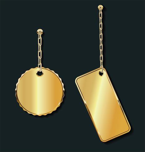 Promo vente d&#39;étiquettes dorées sur la collection de chaîne en or vecteur