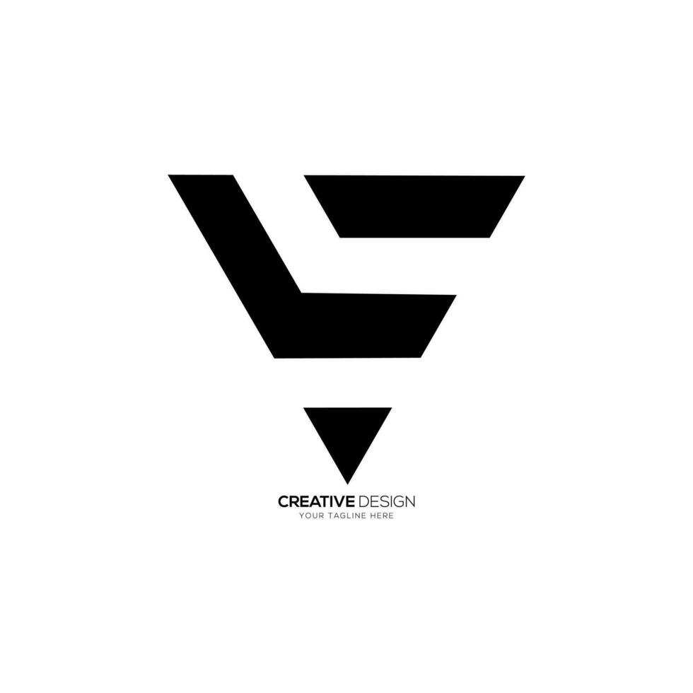 initiale lettre l F v moderne Triangle avec unique forme abstrait monogramme logo conception vecteur