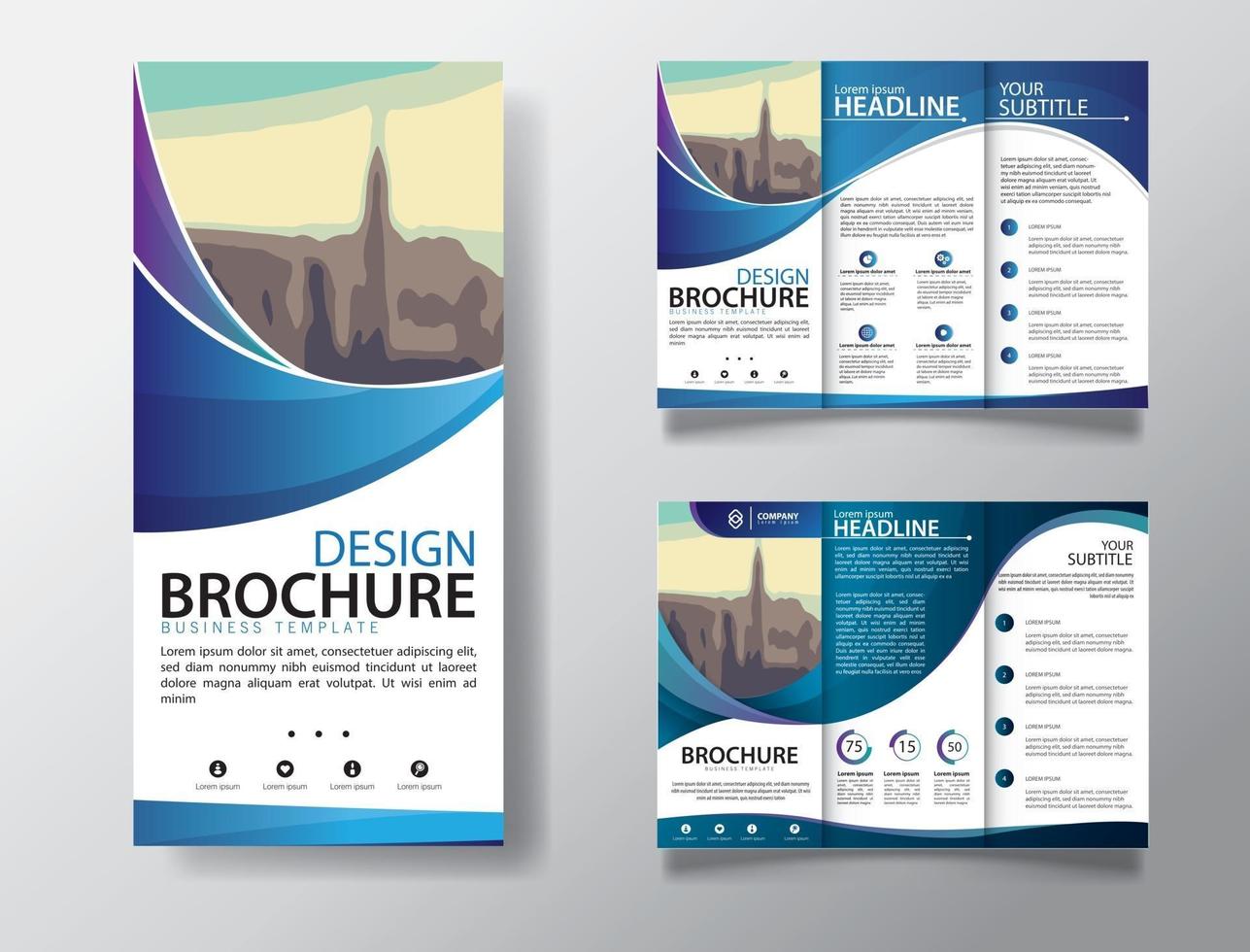 modèle de brochure à trois volets pour le marketing promotionnel vecteur