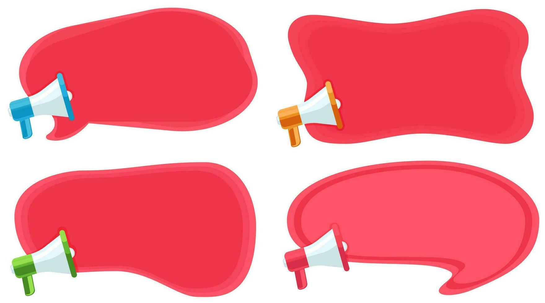 commercialisation bannière avec mégaphone et rouge bulle parler vecteur