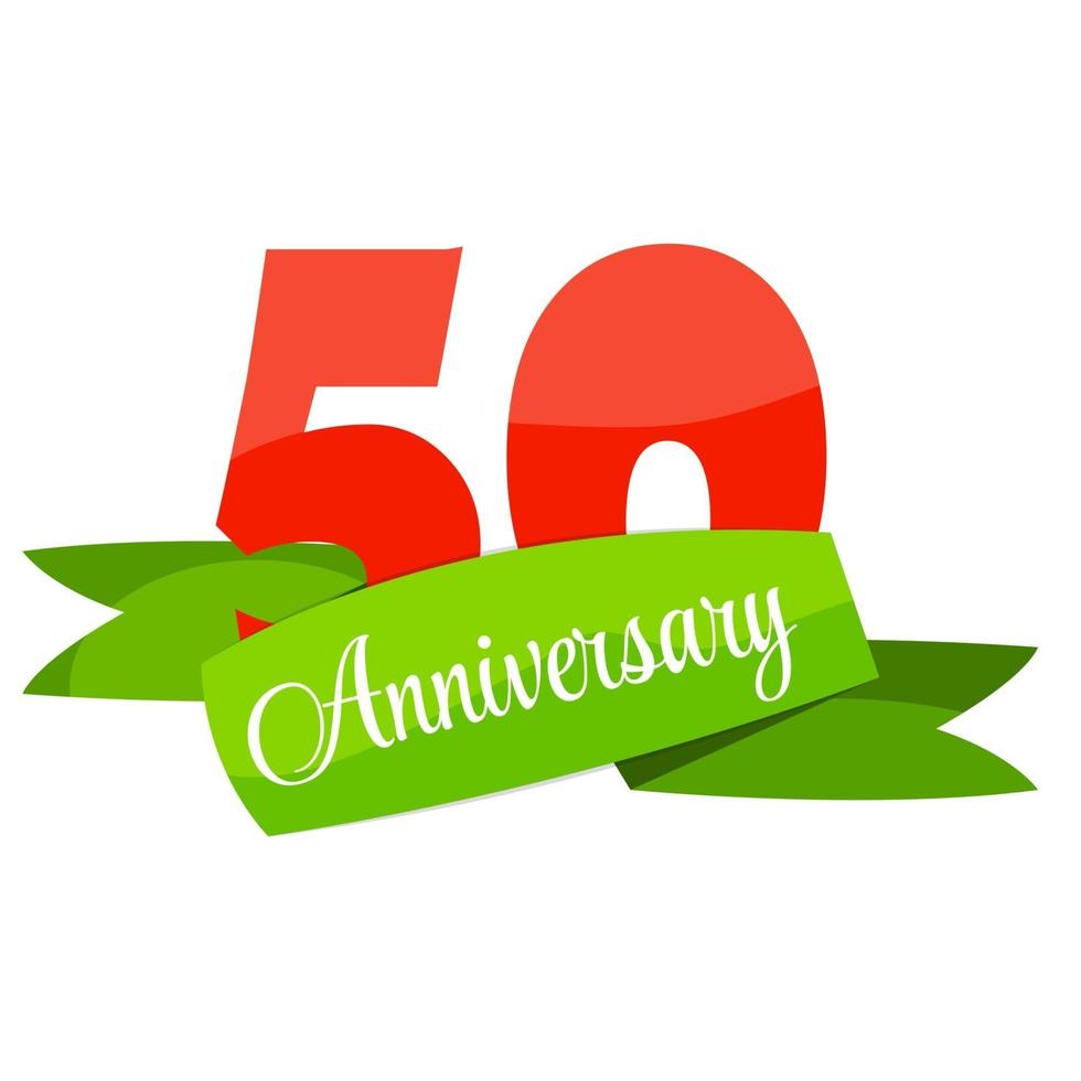 modèle mignon 50 ans anniversaire sign vector illustration