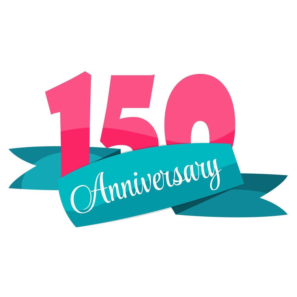 modèle mignon 150 ans anniversaire sign vector illustration