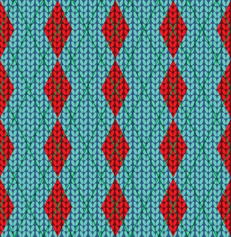 argyle style rouge bleu tricoté chandail modèle vecteur