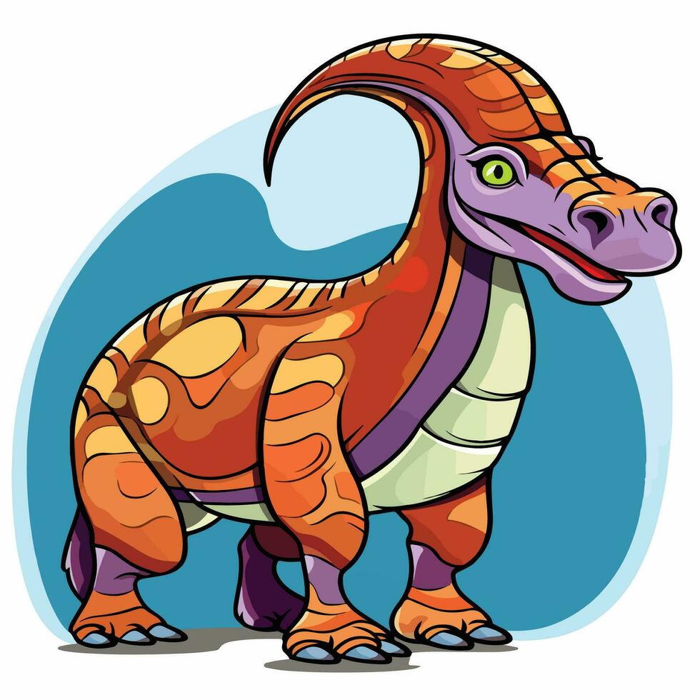 parasaurolophus dessin animé coloration vecteur