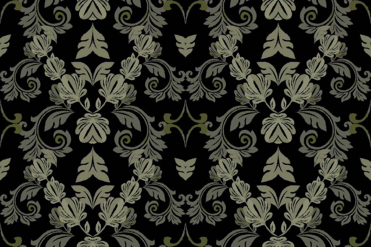 floral ancien sans couture modèle pour rétro fonds d'écran. enchanté ancien fleurs. les arts et artisanat mouvement inspiré. conception pour emballage papier, fond d'écran, tissus et mode vêtements. ikat modèle. vecteur