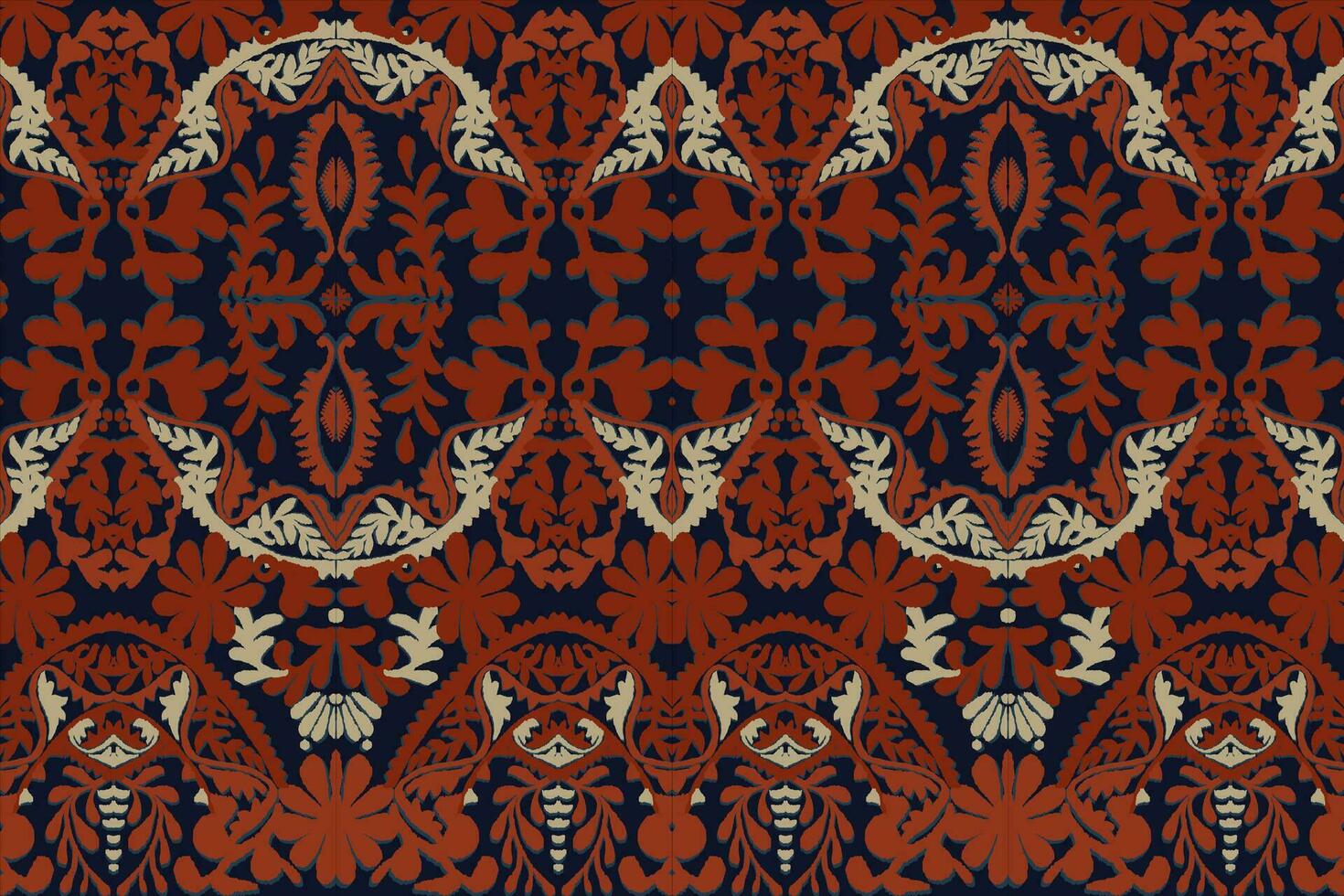 floral ancien sans couture modèle pour rétro fonds d'écran. enchanté ancien fleurs. les arts et artisanat mouvement inspiré. conception pour emballage papier, fond d'écran, tissus et mode vêtements. ikat modèle. vecteur