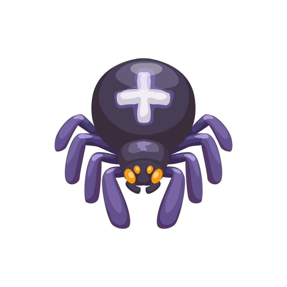 dessin animé araignée Halloween émoji, vecteur arachnide