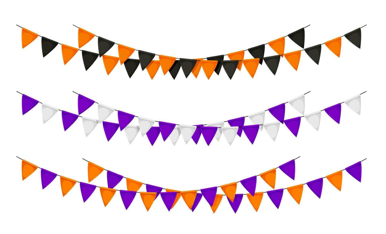 Halloween vacances guirlande fanions et drapeaux décor vecteur