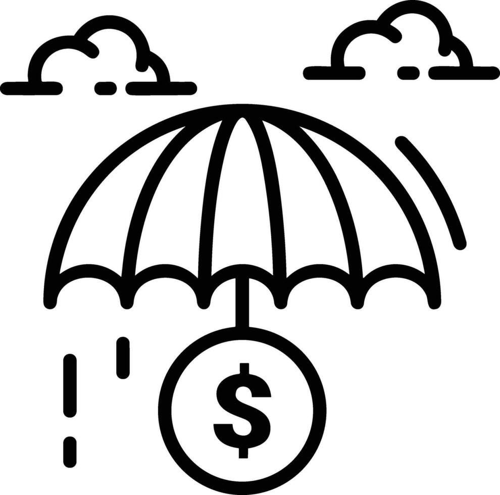 parapluie protection icône symbole vecteur image. illustration de le sécurité protéger parapluie Sécurité conception image