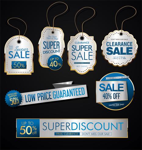 Collection de vecteurs Design Vintage Style Sale Tags vecteur