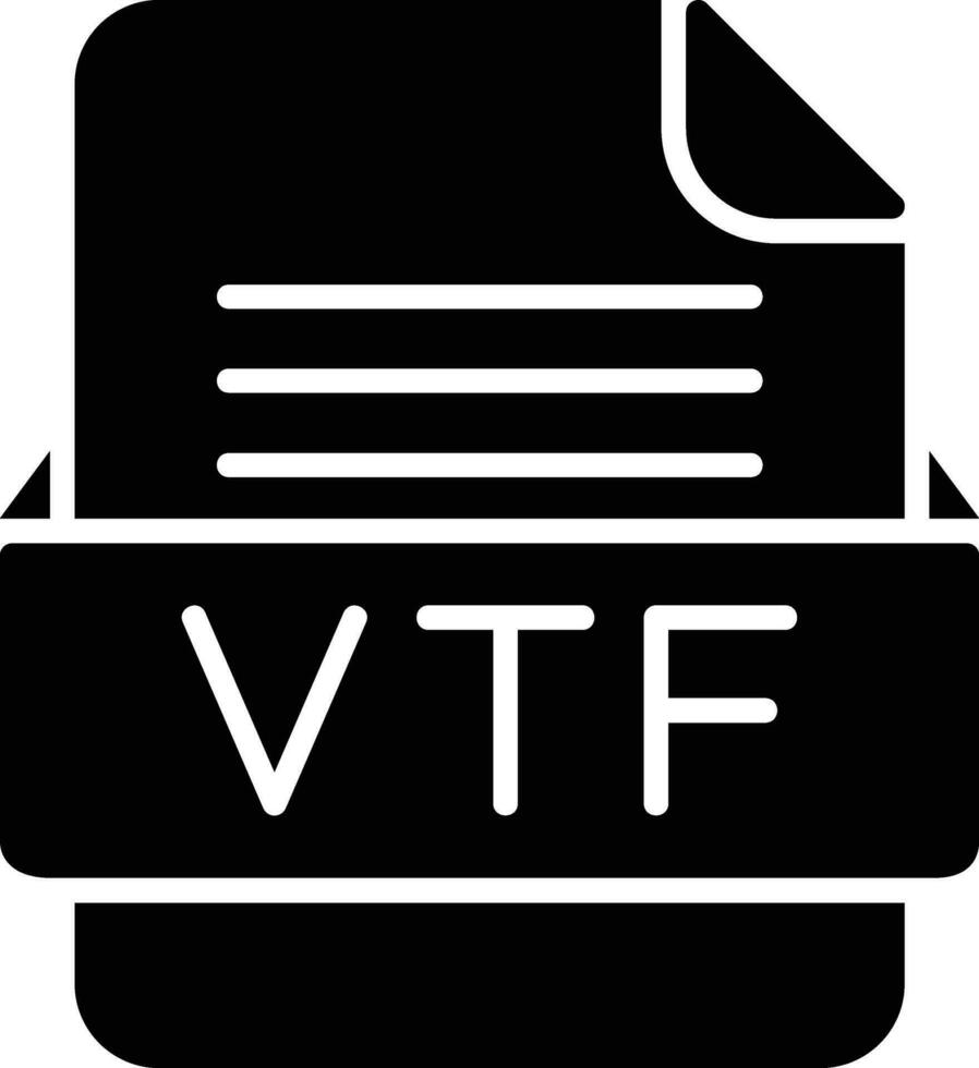 VTF fichier format ligne icône vecteur