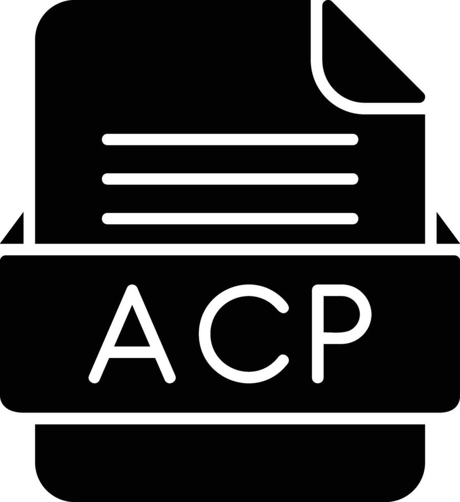 ACP fichier format ligne icône vecteur
