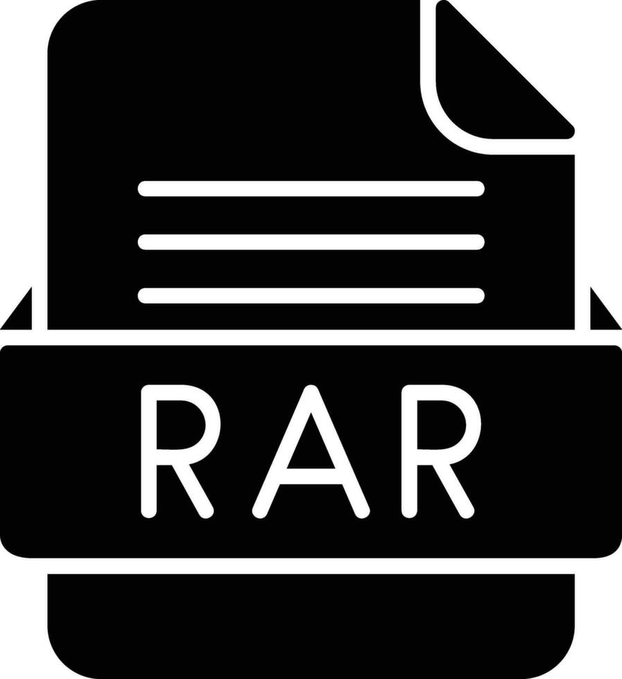 rar fichier format ligne icône vecteur