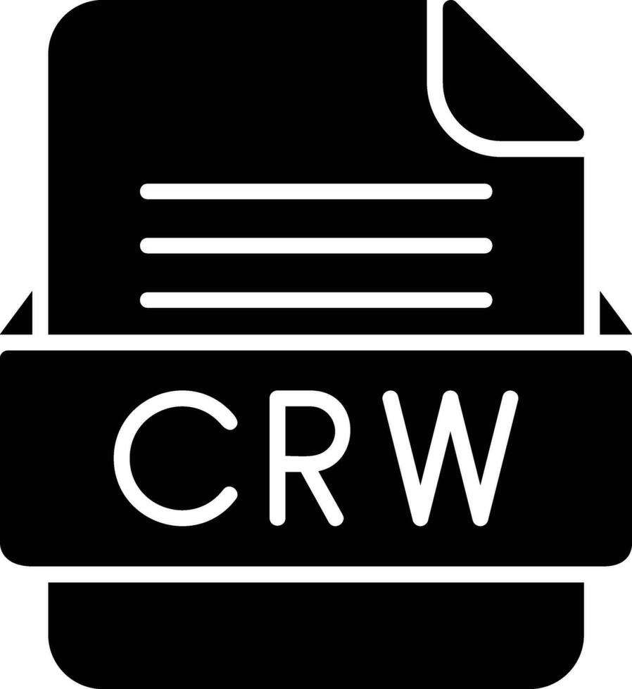 crw fichier format ligne icône vecteur