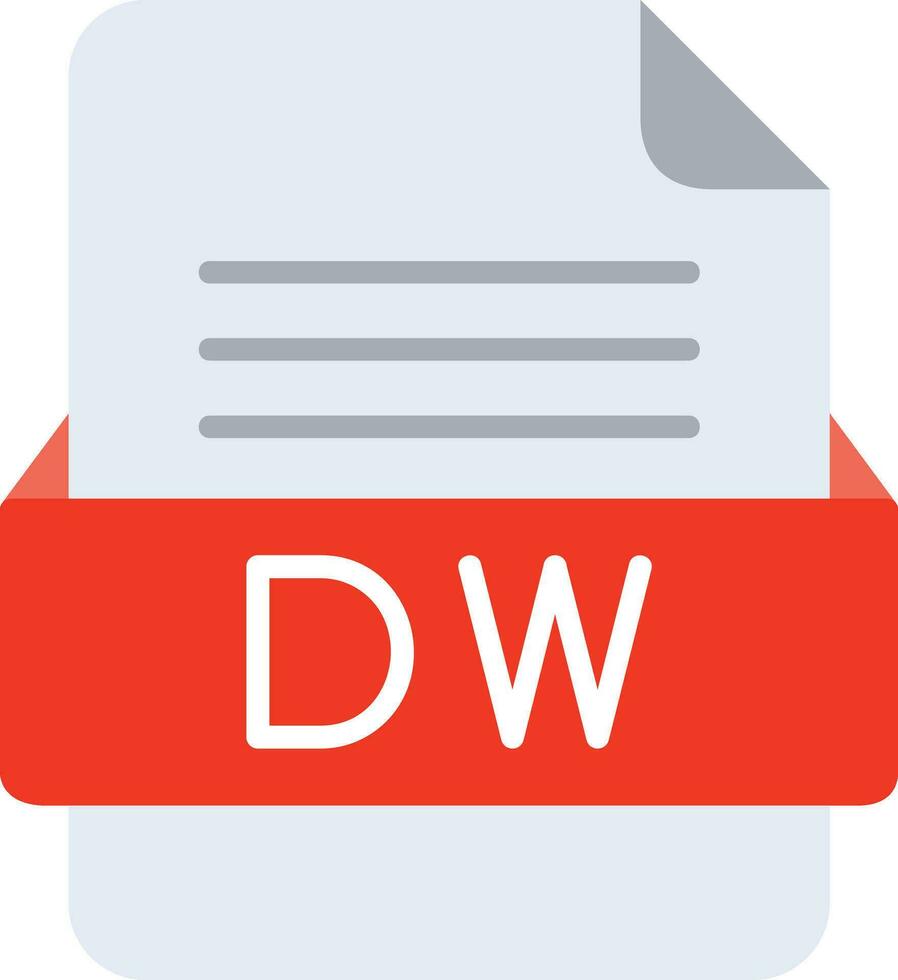 dw fichier format ligne icône vecteur