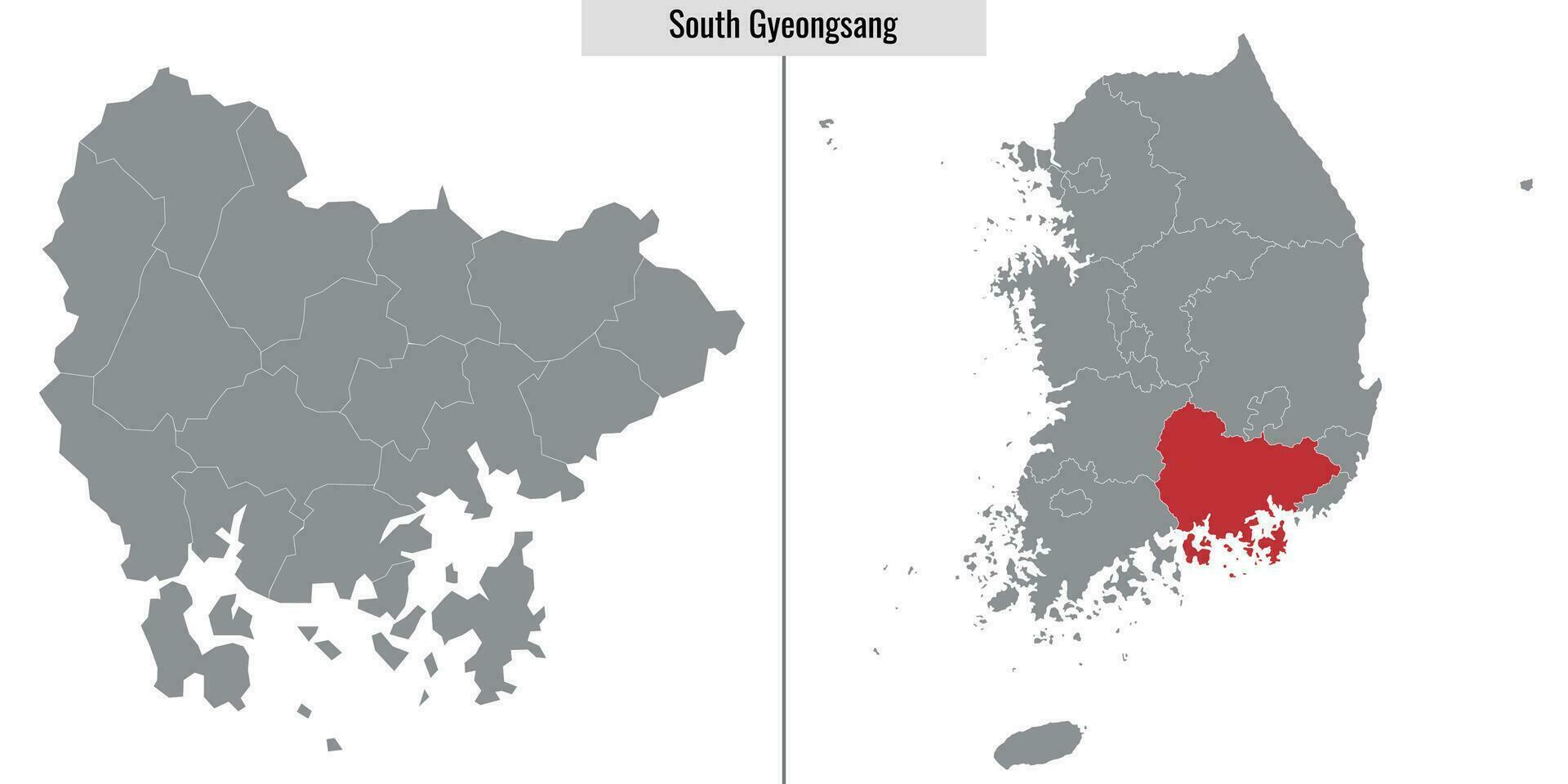 carte Etat de Sud Corée vecteur