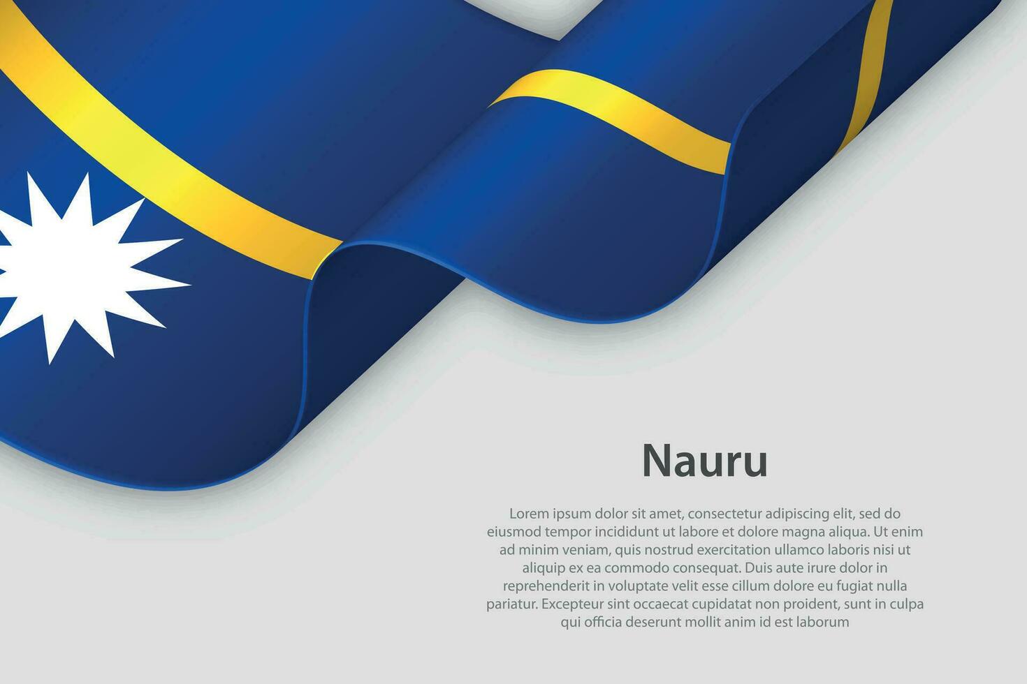 3d ruban avec nationale drapeau nauru isolé sur blanc Contexte vecteur