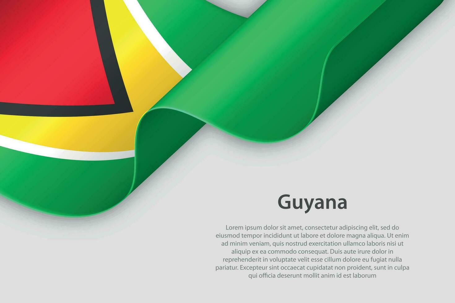 3d ruban avec nationale drapeau Guyane isolé sur blanc Contexte vecteur