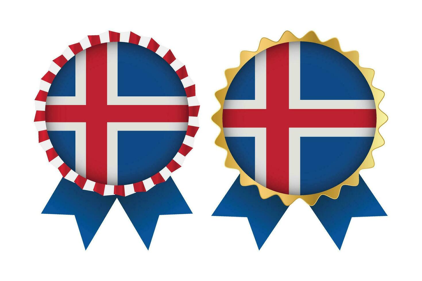 vecteur médaille ensemble dessins de Islande modèle