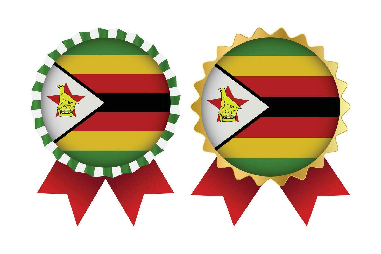 vecteur médaille ensemble dessins de Zimbabwe modèle