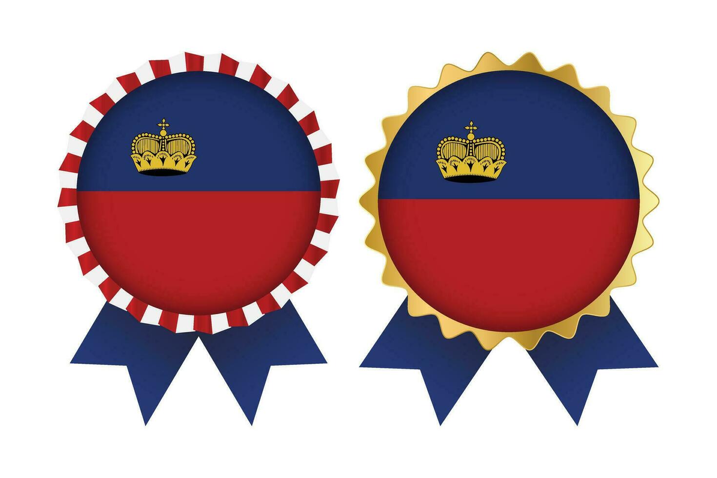 vecteur médaille ensemble dessins de Liechtenstein modèle