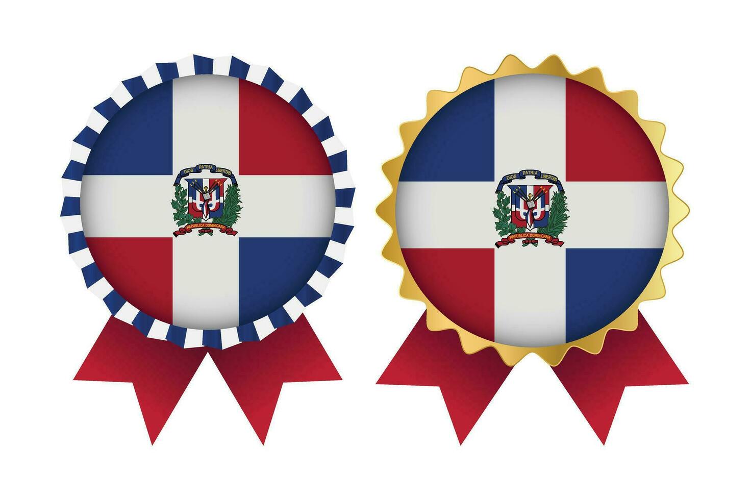 vecteur médaille ensemble dessins de dominicain république modèle