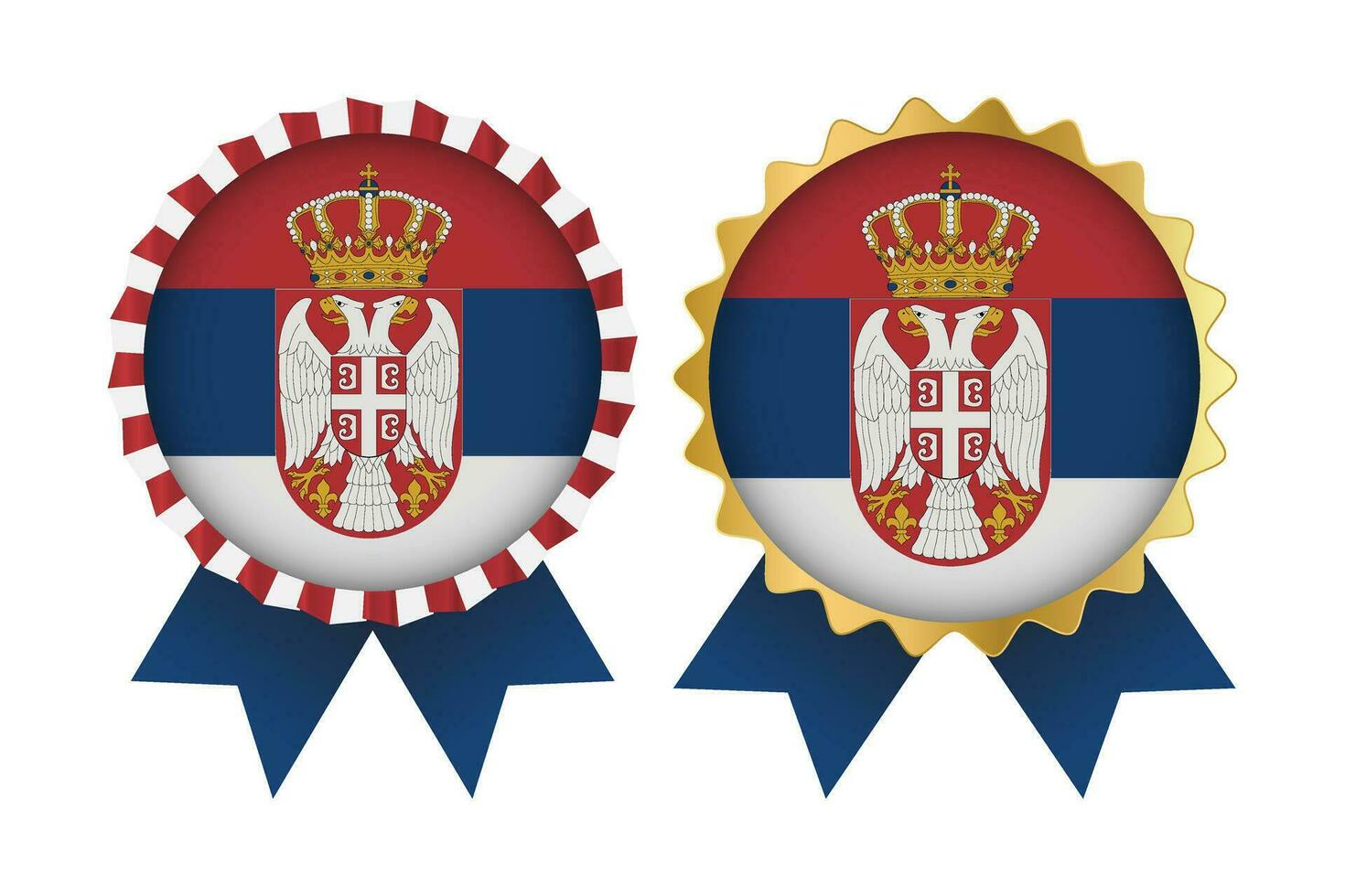 vecteur médaille ensemble dessins de Serbie modèle