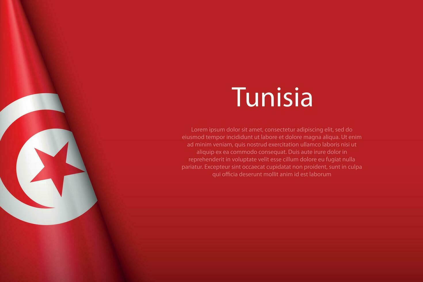 nationale drapeau Tunisie isolé sur Contexte avec fond vecteur