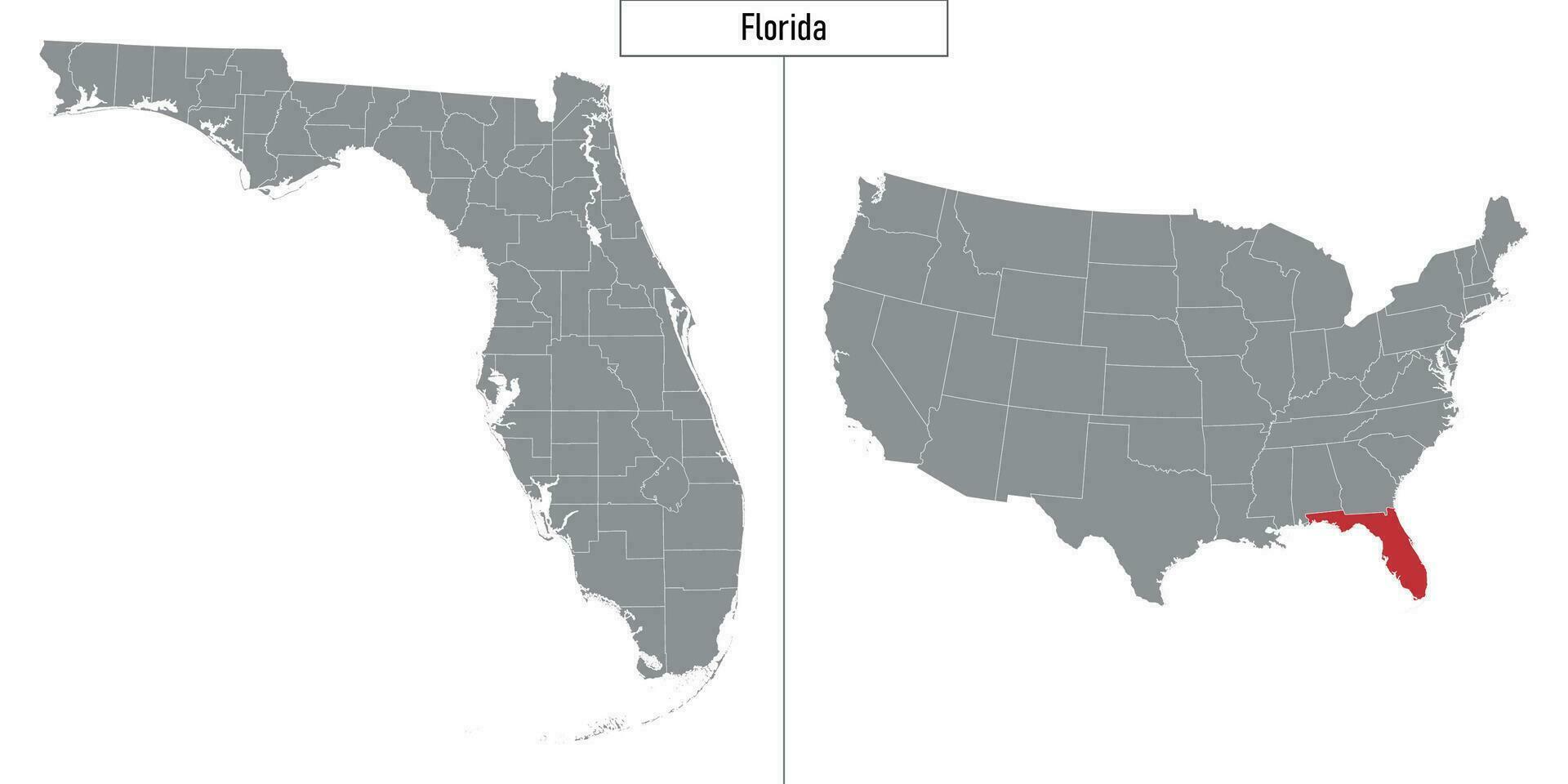 carte de Floride Etat de uni États et emplacement sur Etats-Unis carte vecteur