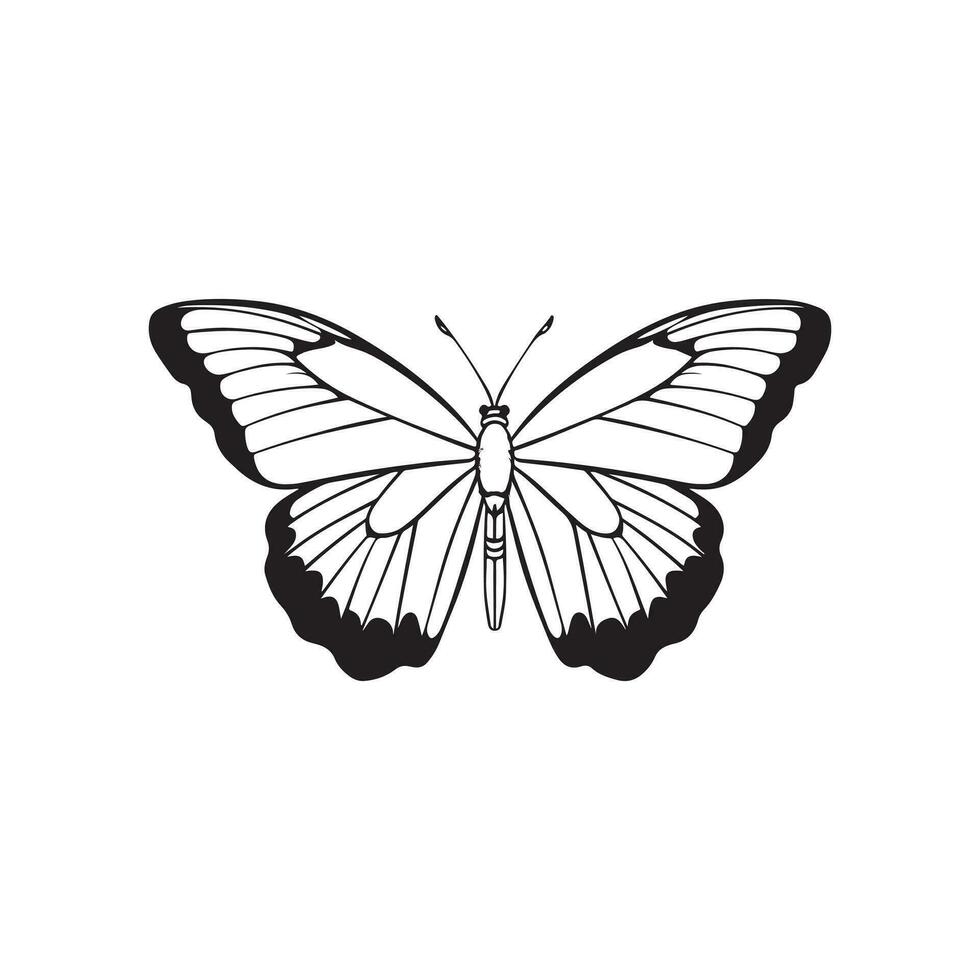 minimal papillon icône logo conception vecteur