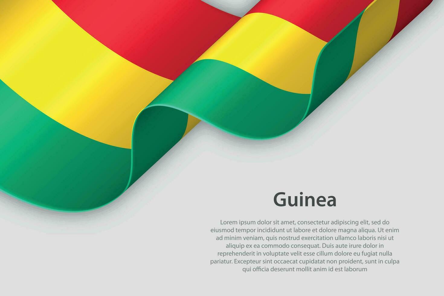 3d ruban avec nationale drapeau Guinée isolé sur blanc Contexte vecteur