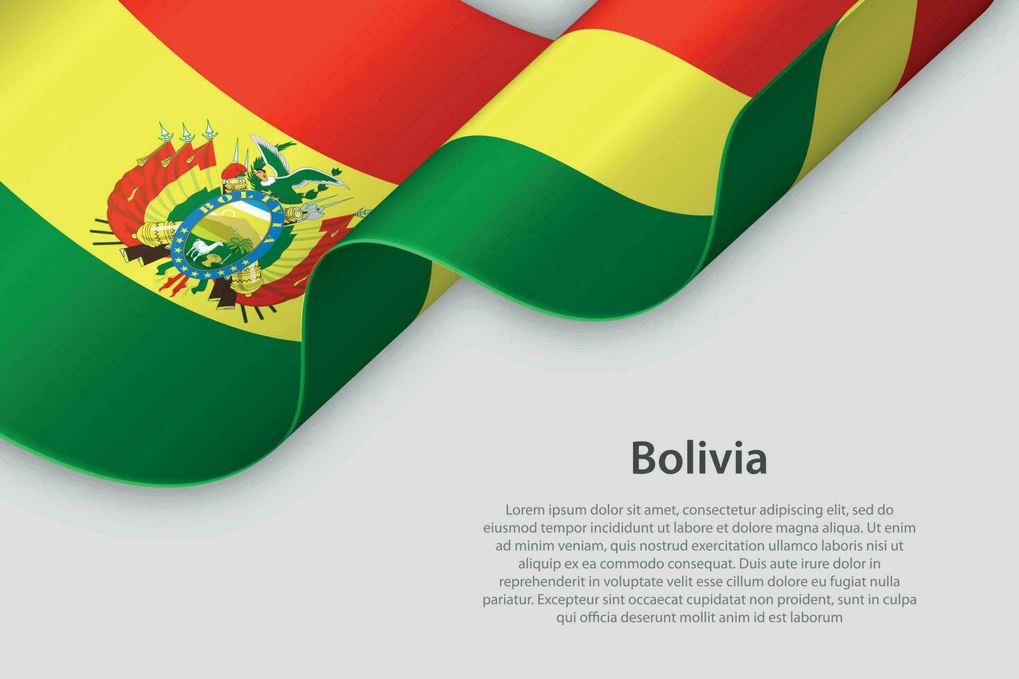 3d ruban avec nationale drapeau Bolivie isolé sur blanc Contexte vecteur