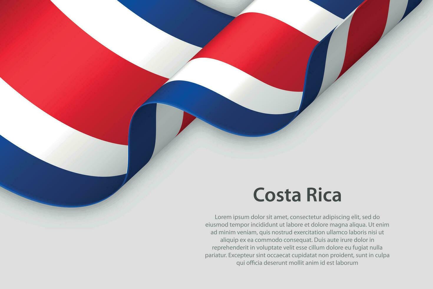 3d ruban avec nationale drapeau costa rica isolé sur blanc Contexte vecteur