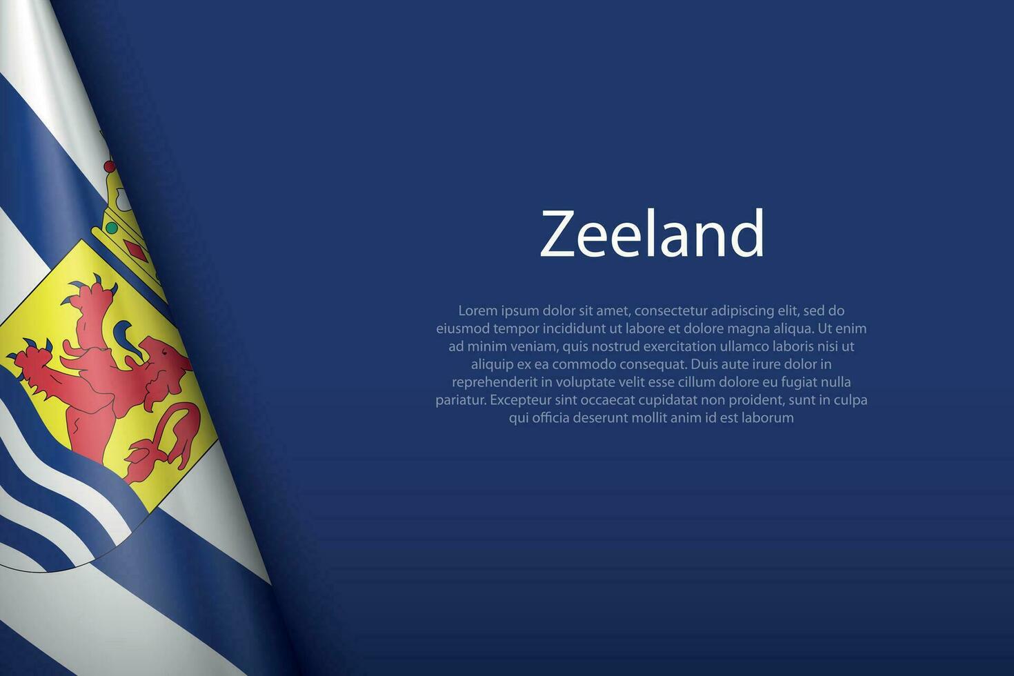 drapeau la Zélande, Etat de Pays-Bas, isolé sur Contexte avec fond vecteur