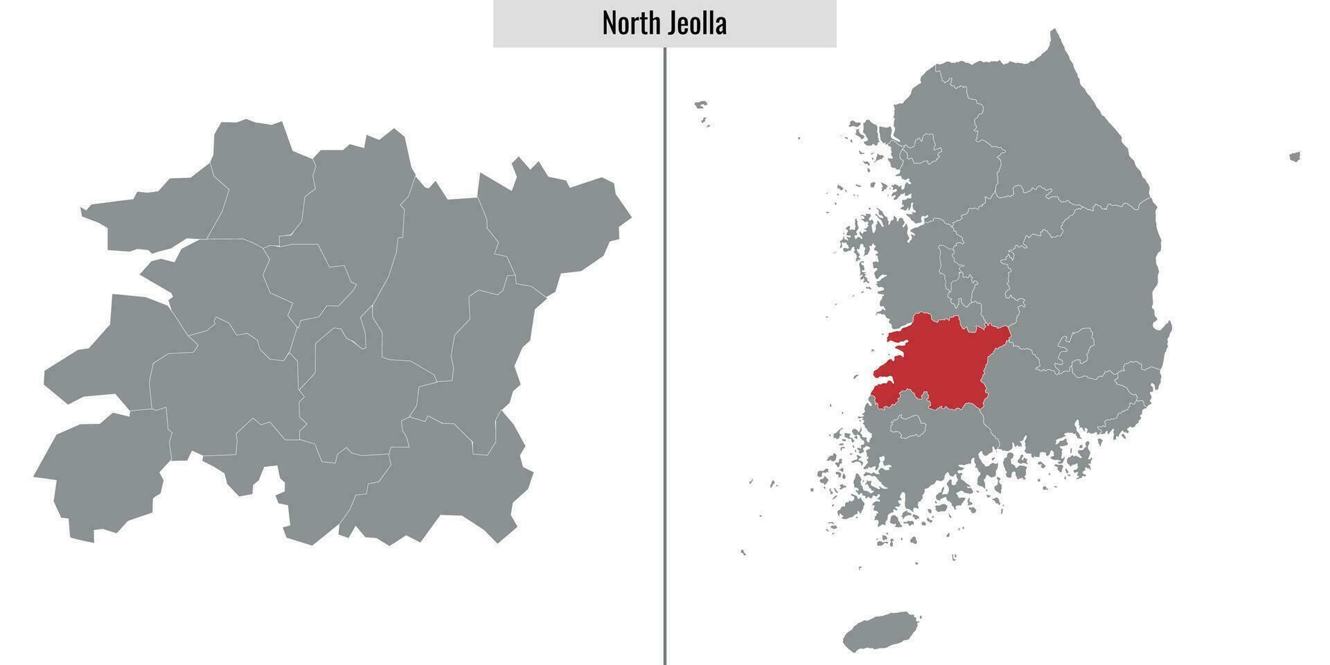 carte Etat de Sud Corée vecteur