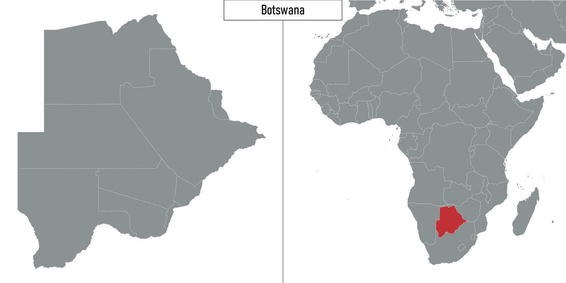 carte de le botswana et emplacement sur Afrique carte vecteur