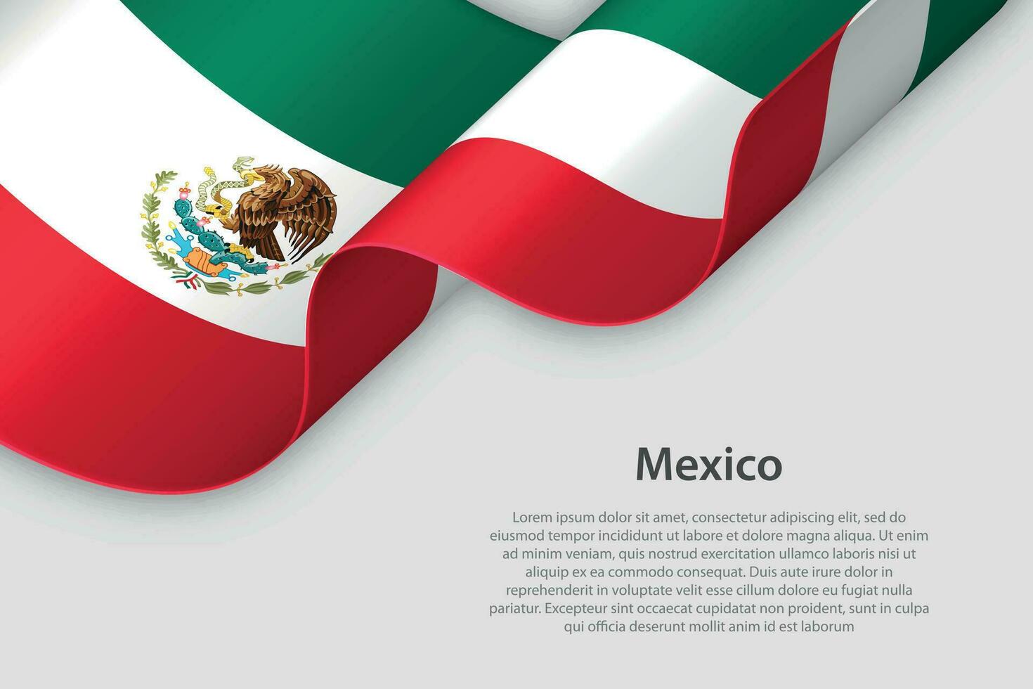 3d ruban avec nationale drapeau Mexique isolé sur blanc Contexte vecteur