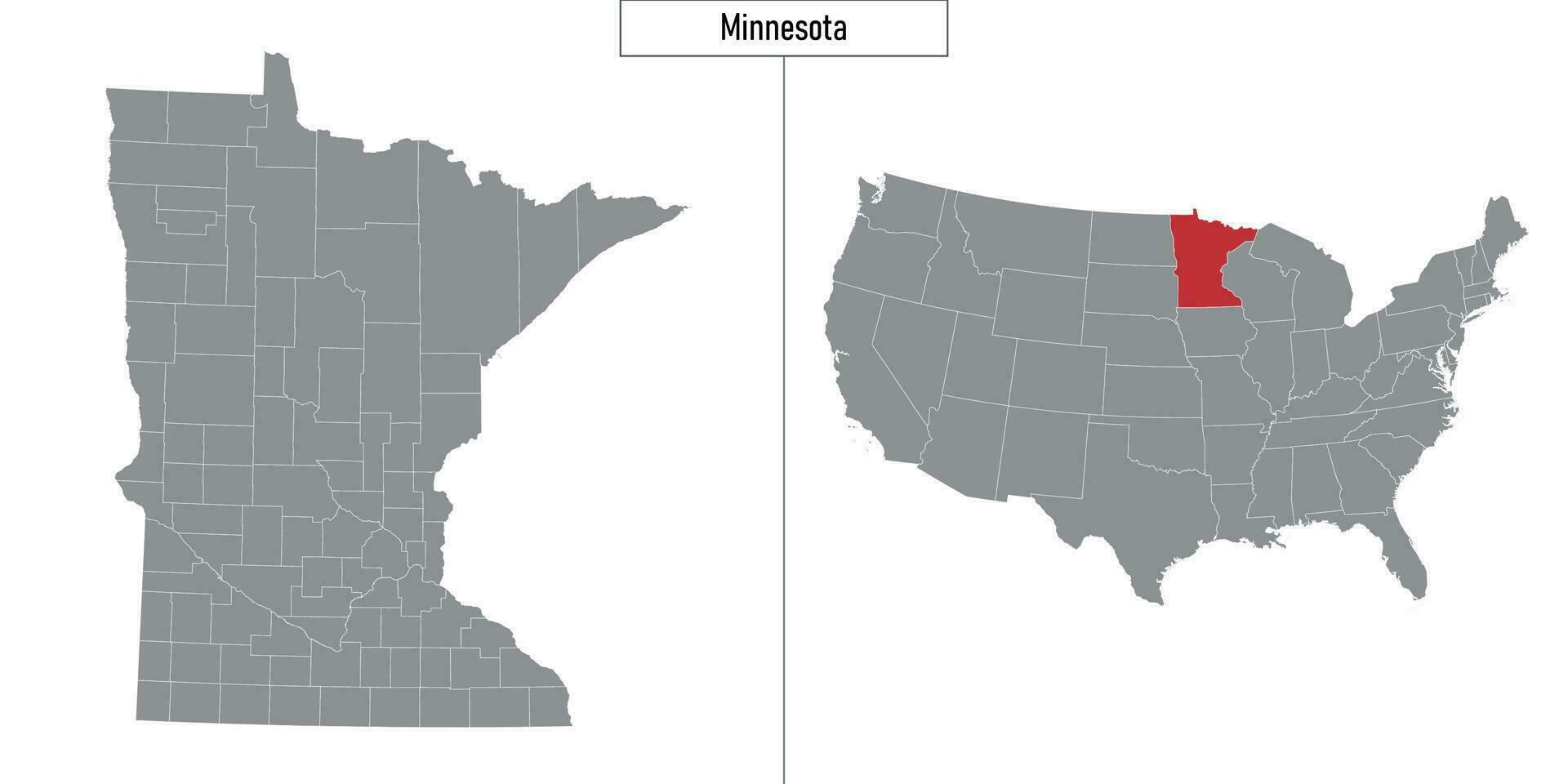 carte de Minnesota Etat de uni États et emplacement sur Etats-Unis carte vecteur