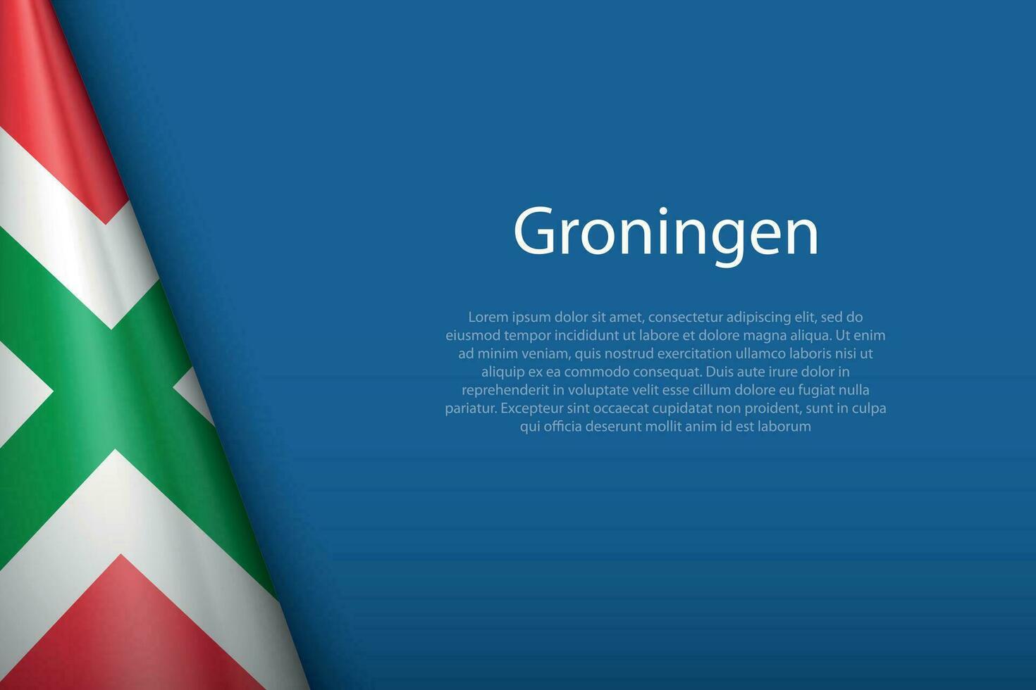 drapeau Groningue, Etat de Pays-Bas, isolé sur Contexte avec fond vecteur