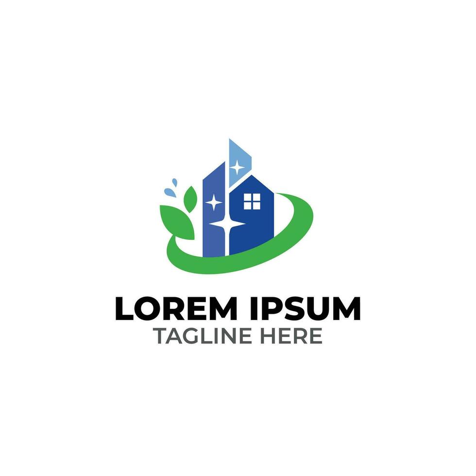 Facile et moderne logo contour dessin pour logement et nettoyage ouvriers vecteur