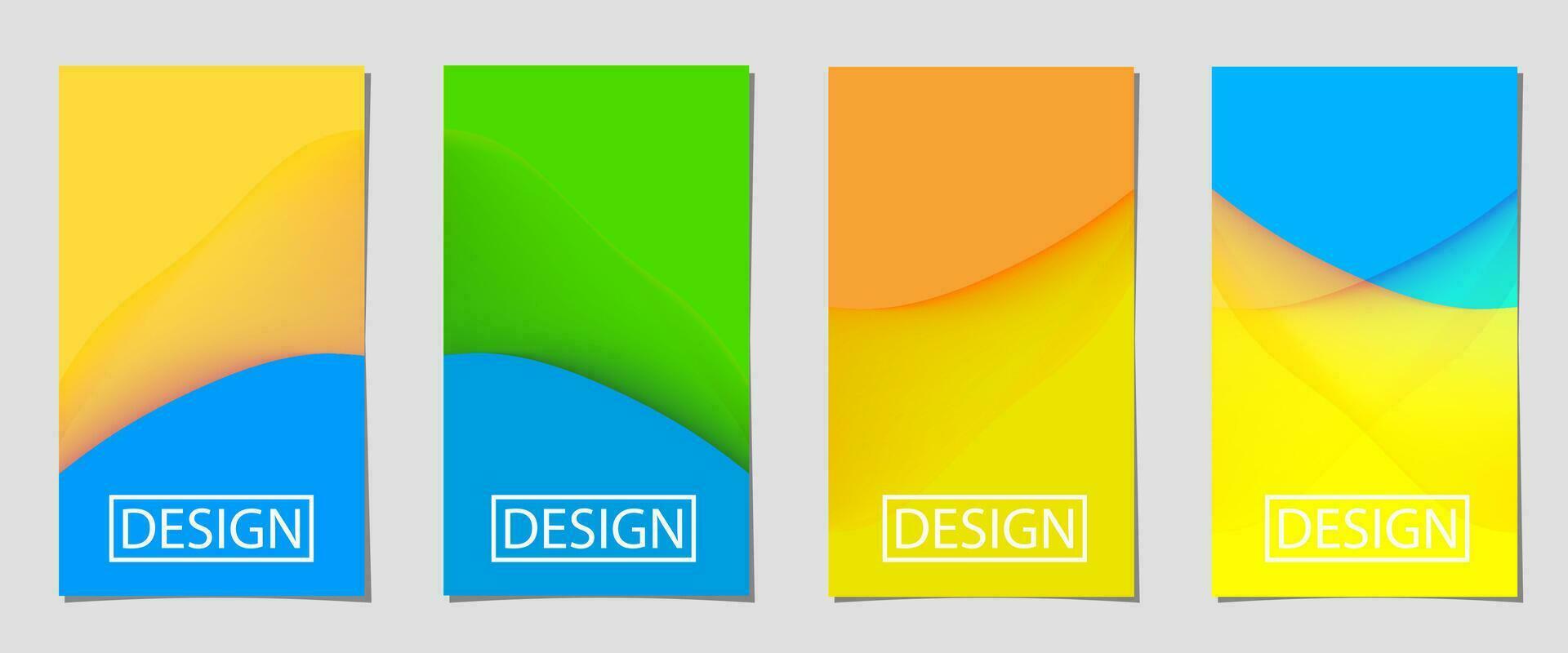 ensemble de pente Couleur abstrait géométrique modèle Contexte couverture conception. moderne Contexte conception avec branché et vif vibrant couleur. bleu Jaune Orange vert placard affiche vecteur couverture modèle.