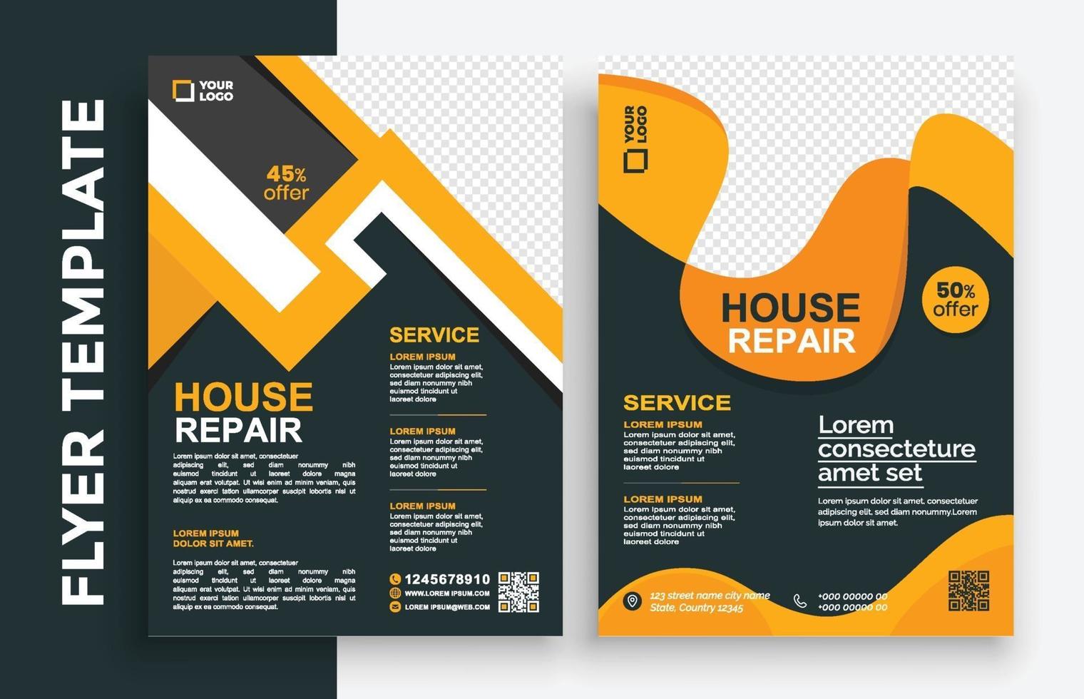Dépliant d'affaires immobilier gratuit affiche brochure brochure couverture conception mise en page arrière-plan, modèle vectoriel au format a4 - vecteur