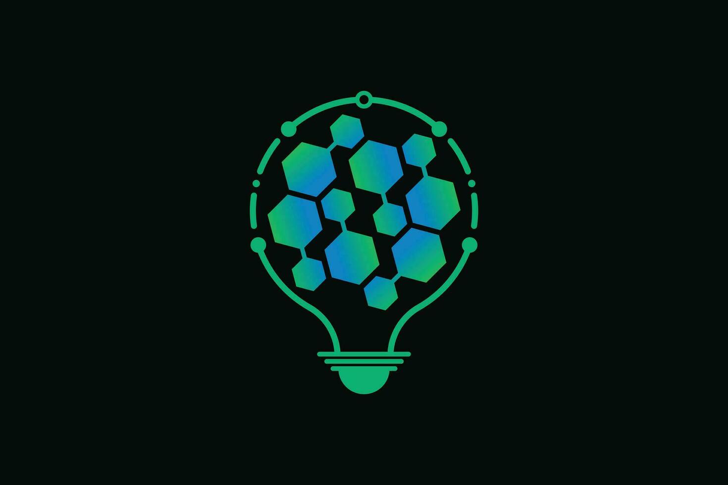 technologi logo deisgn avec lampe concept vecteur