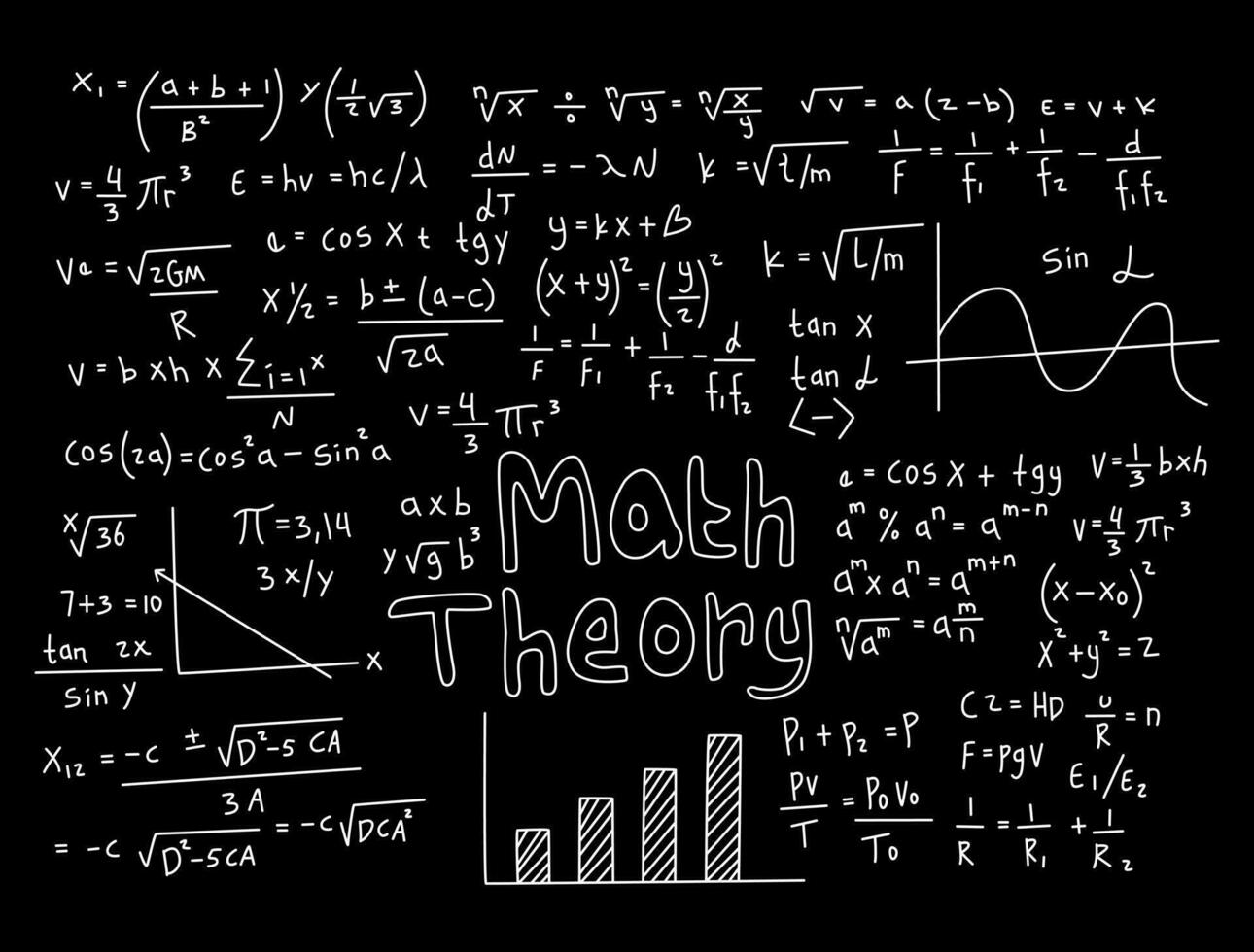 illustration de fond de tableau mathématique réaliste vecteur