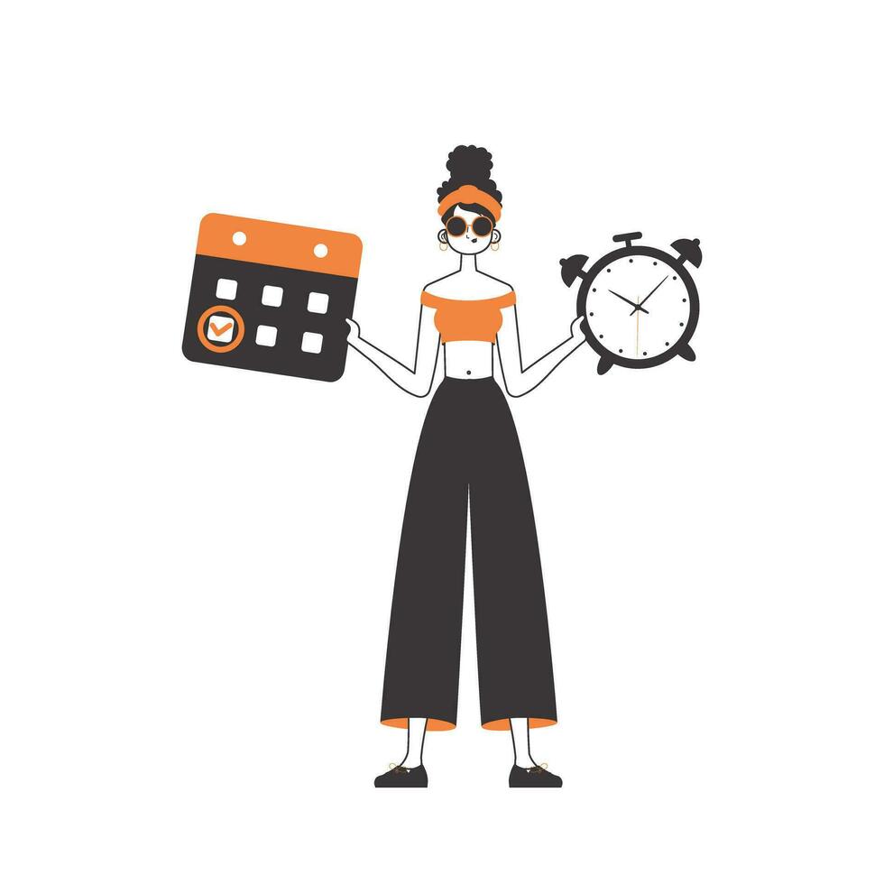 une femme aide enseigne Anglais. le concept de apprentissage une étranger langue. linéaire style. isolé, vecteur illustration.