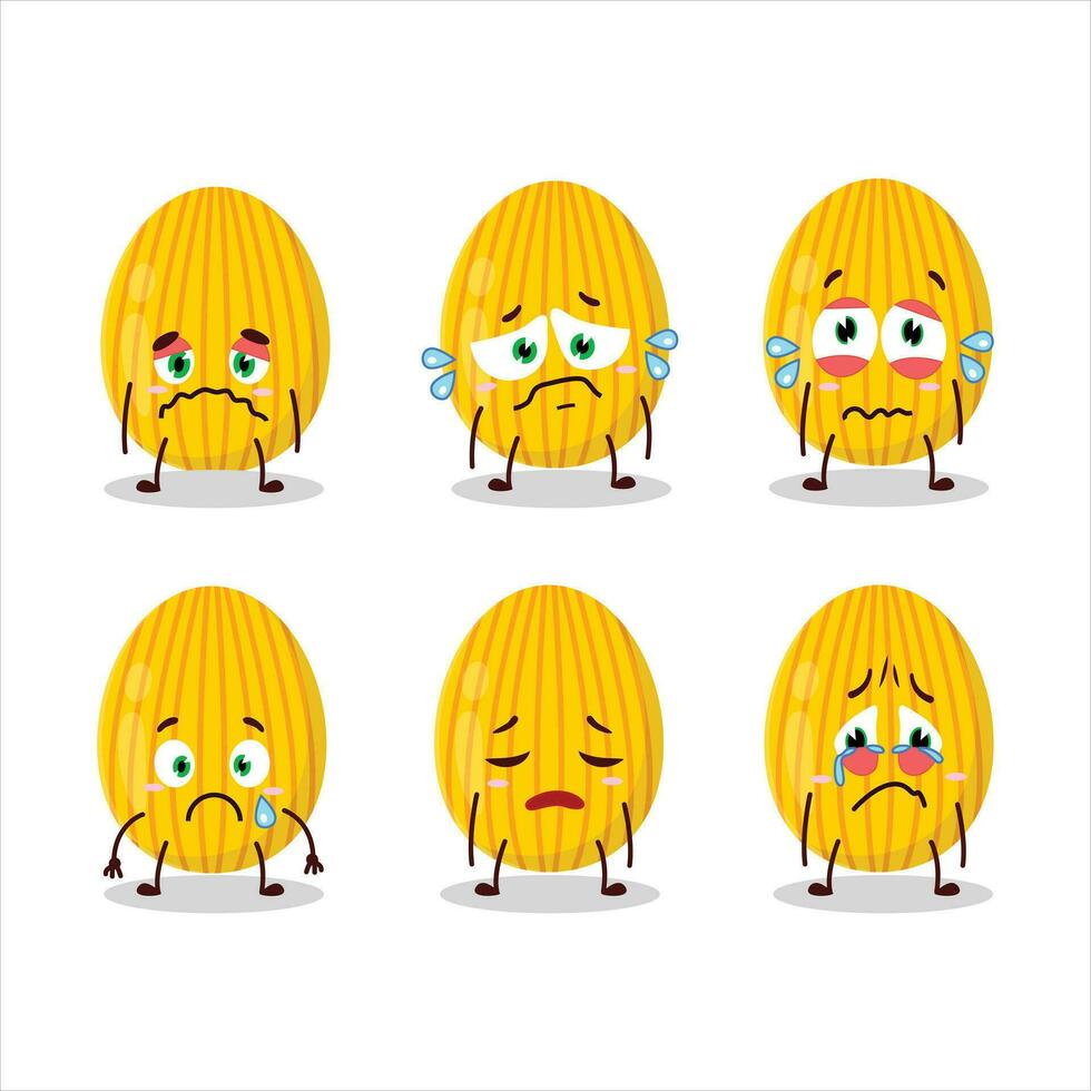 ambre Pâques Oeuf dessin animé personnage avec triste expression vecteur